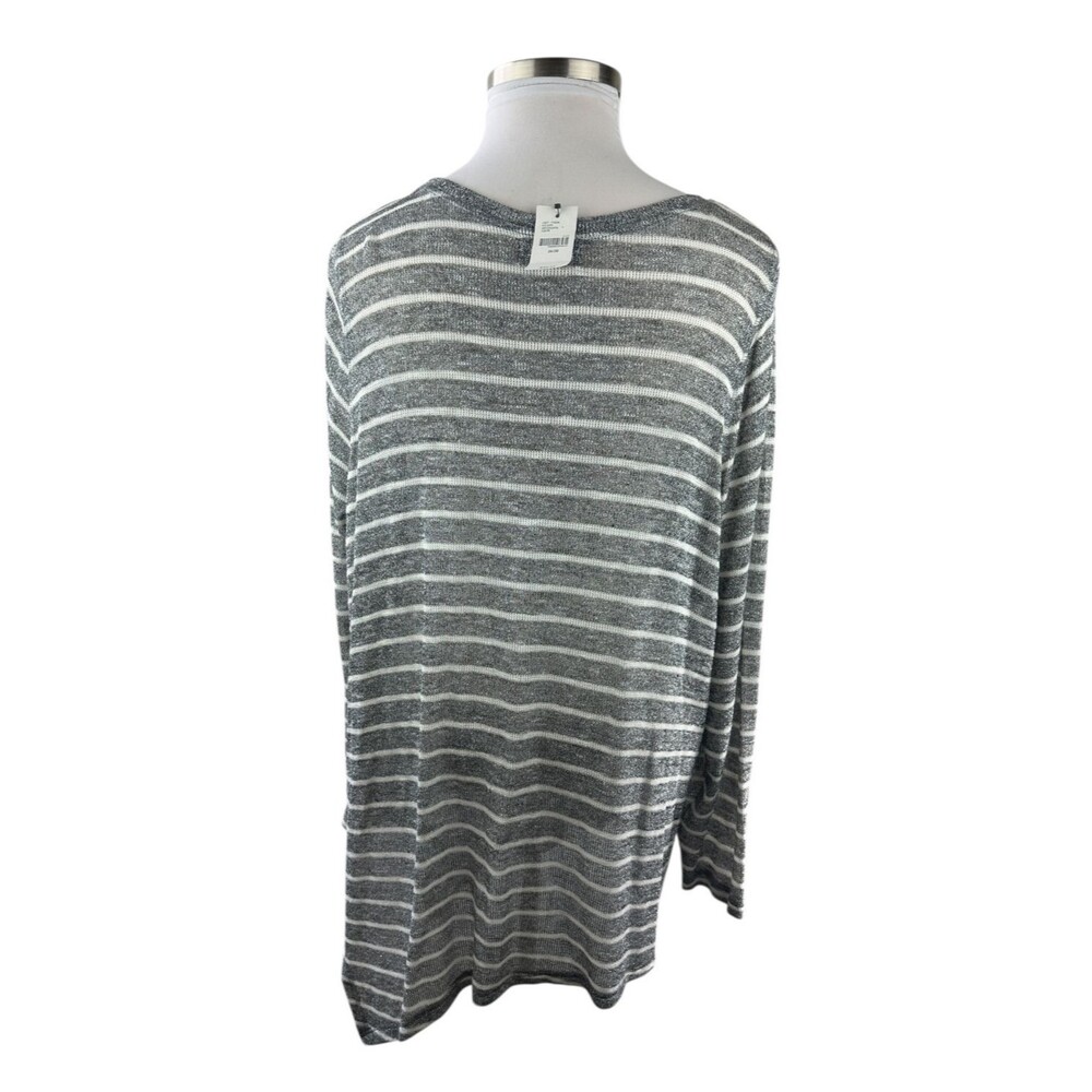 ✨2/$20 NWT Lane Bryant Sheer Metallic Striped Blouse Shimmer Plus Size 26/28 - Picture 8 of 15